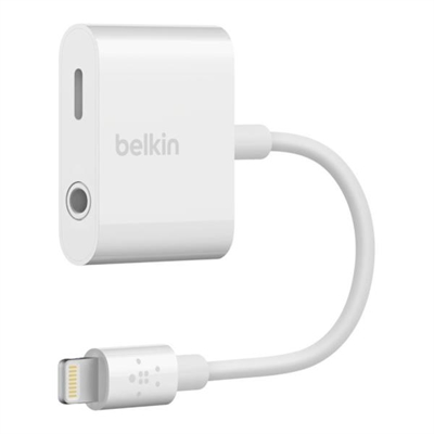 Belkin F8J212BTWHT 3.5 Mm Audio + Charge Rockstar Wht - Tipología Específica: Adaptador; Material: Plástico; Color Primario: Blanco; Color Secundario: Blanco; Tipo Conector 1: Jack 3.5; Peso: 0 Gr
