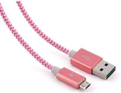 Bluestork TRENDY-MU-W Cable Micro USB reversible hacia USB 2.0 reversible.Sincronización y carga. Cables trenzados de nylony conductores de metal. Antienredos. 1m20 de longitud.