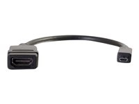 C2g 80510 C2G HDMI Micro to HDMI Adapter Converter Dongle - Adaptador HDMI - HDMI hembra a 19 pin micro HDMI Type D macho - 20.3 cm - doble blindado - negro