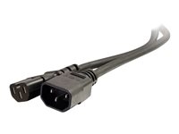 C2g 80634 C2G 250 Volt Hot Condition Power Cord Extension - Cable alargador de alimentación - IEC 60320 C15 a IEC 60320 C14 - CA 250 V - 2 m - moldeado - negro