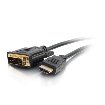C2g 82028 C2G 0.5m HDMI to DVI Adapter Cable - DVI-D Digital Video Cable - Cable adaptador - enlace simple - DVI-D macho a HDMI macho - 50 cm - doble blindado - negro