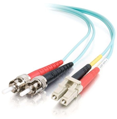 C2g 85540 C2G LC-ST 10Gb 50/125 OM3 Duplex Multimode PVC Fiber Optic Cable (LSZH) - Cable de red - modo múltiple ST (M) a LC de modos múltiples (M) - 1 m - fibra óptica - impresión a dos caras - 50/125 micras - OM3 - sin halógenos - agua