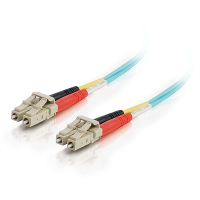 C2g 85555 C2G LC-LC 10Gb 50/125 OM3 Duplex Multimode PVC Fiber Optic Cable (LSZH) - Cable de red - LC de modos múltiples (M) a LC de modos múltiples (M) - 15 m - fibra óptica - impresión a dos caras - 50/125 micras - OM3 - sin halógenos - agua