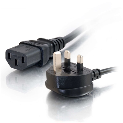 C2g 88512 C2G Universal Power Cord - Cable de alimentación - BS 1363 (M) a IEC 60320 C13 - 1 m - moldeado - negro