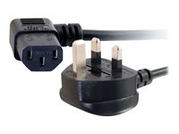 C2g 88522 C2G Universal Power Cord - Cable de alimentación - BS 1363 (M) a IEC 60320 C13 - 5 m - conector de 90°, moldeado - negro