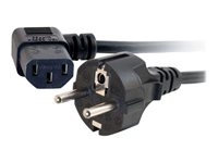 C2g 88534 C2G Universal Power Cord - Cable de alimentación - power CEE 7/7 (M) a power IEC 60320 C13 - 2 m - conector de 90°, moldeado - negro - Europa