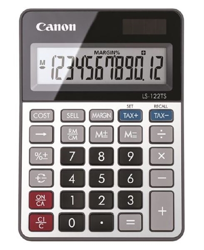 Canon 2470C002AA Calculadora Ls-122Ts Dbl - Cifras: 12; Color: Gris; Longitud: 106 Mm; Profundidad: 24 Mm; Altura: 149 Mm