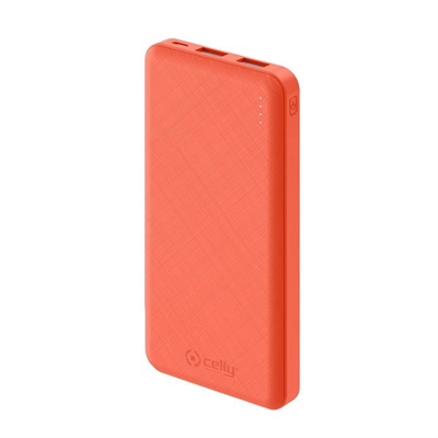 Celly PBE10000OR Celly Power Bank Energy 10A 2Usb Salida 2 1A Naranja - 