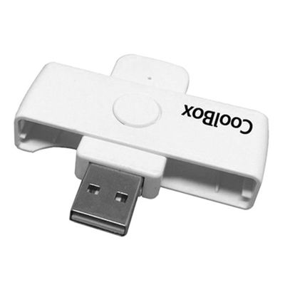 Coolbox COO-CRU-SC01 Lector Externo Coolbox Dni E-Pocket - Tipología: Externo; Color Primario: Blanco; Interfaz: Usb 2.0; Sim Card: No; Smart Card: No; Compact Flash I: No; Memory Stick: No