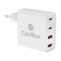 Coolbox COO-CUAC-100P - Coolbox Cargador Usb Qc3.0 + Pd100w - Color Principal: Blanco; Número De Puertos Usb: 4; T