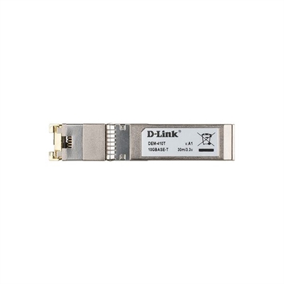 D-Link DEM-410T D-Link DEM 410T - Módulo de transceptor SFP+ - 10GbE - 10GBase-T - RJ-45 - hasta 30 m