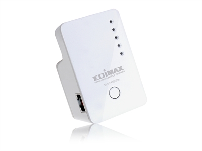 Edimax EW-7438RPN MINI - AmplÃ­a el alcance de las redes Wi-Fi 802.11b g n existentes - iQ Setup para una extensiÃ³n fÃ¡cil del Wi-Fi - Control y anÃ¡lisis inteligente de aplicaciones: AplicaciÃ³n gratuita EdiRange con anÃ¡lisis de entorno local Wi-Fi, programaciÃ³n Wi-Fi y red para invitados - Modo inteligente 3 en 1: punto de acceso, extensor Wi-Fi y puente Wi-Fi - DiseÃ±o compacto y delgado de enchufe para toma de corriente de pared para una cÃ³moda colocaciÃ³n - Encuentra el mejor lugar de instalaciÃ³n para una Ã³ptima cobertura Wi-Fi mediante el led indicador de intensidad de seÃ±al - Dotado de botÃ³n de hardware WPS (configuraciÃ³n Wi-Fi protegida) El extensor Wi-Fi EW-7438RPn Mini de Edimax es un extensor Wi-Fi con adaptador de corriente incorporado, de diseÃ±o compacto, que puede enchufarse directamente en una toma de corriente. El ES-7438RPn Mini viene con una aplicaciÃ³n guÃ­a para smartphones con iOS y Android, para controlar la programaciÃ³n Wi-Fi y la red de invitados. En una ubicaciÃ³n adecuada, permite aumentar la cobertura de la seÃ±al de la red Wi-Fi y obtener una mejor calidad de Wi-Fi. El EW-7438RPn Mini dispone de iQ Setup inteligente, por lo que su instalaciÃ³n es fÃ¡cil y veloz, y de modo de funcionamiento 3-in-1, con modos de funcionamiento extensor, punto de acceso y puente Wi-Fi. Solo tiene que configurar el modo que necesite para su entorno de red. AdemÃ¡s, cumple los estÃ¡ndares de transmisiÃ³n inalÃ¡mbrica 802.11b g n y proporciona una velocidad de transmisiÃ³n de datos de hasta 300 Mbps. Con el EW-7438RPn Mini de Edimax podrÃ¡ disfrutar de una red inalÃ¡mbrica de alta velocidad en todo su hogar, sin cables adicionales. Elimine las zonas Wi-Fi muertas y duplique la cobertura Wi-Fi con facilidad Enchufe el extensor directamente en una toma de corriente y el EW-7438RPn Mini de Edimax extenderÃ¡ fÃ¡cilmente la cobertura Wi-Fi hacia las zonas muertas donde no llega su seÃ±al Wi-Fi actual y aumentarÃ¡ la cobertura de la seÃ±al de su red inalÃ¡mbrica para una mejor calidad del Wi-Fi. Extensor, punto de acceso y puente inteligente 3 en 1 El EW-7438RPn Mini puede funcionar como extensor Wi-Fi, punto de acceso y puente inalÃ¡mbrico. Solo tiene que configurar el modo que necesite para su entorno de red usando el asistente de instalaciÃ³n inteligente iQ Setup y podrÃ¡ disfrutar navegando por la web. AplicaciÃ³n inteligente de control y anÃ¡lisis El extensor funciona junto con nuestra aplicaciÃ³n gratuita para smartphone EdiRange que muestra el entorno Wi-Fi local y proporciona anÃ¡lisis fÃ¡ciles de entender. AdemÃ¡s, podrÃ¡ gestionar la red inalÃ¡mbrica del extensor y funciones tales como programaciÃ³n y red para invitados. DiseÃ±o de enchufe de pared compacto y delgado Se enchufa directamente en una toma de corriente existente, sin necesidad de ningÃºn otro cable. El EW-7438RPn Mini de Edimax no solo es compacto y delgado, sino que tambiÃ©n ha sido diseÃ±ado con un adaptador de corriente integrado. Esto le permite enchufarlo directamente en una toma de corriente, evitando tener que usar otro cable de alimentaciÃ³n. PodrÃ¡ instalarlo fÃ¡cilmente en donde tenga que mejorar la seÃ±al Wi-Fi y disfrutar de una prestaciÃ³n inalÃ¡mbrica de alta velocidad sin ningÃºn problema. Funciona con cualquier enrutador inalÃ¡mbrico Compatibilidad universal y fÃ¡cil configuraciÃ³n iQ Setup basada en web para una instalaciÃ³n fÃ¡cil y rÃ¡pida. ConfiguraciÃ³n inteligente iQ Setup Dotado de una sencilla configuraciÃ³n iQ Setup basada en navegador para una instalaciÃ³n inteligente, automÃ¡tica y veloz. iQ Setup detecta automÃ¡ticamente las redes Wi-Fi disponibles en las proximidades y le ayuda a establecer una conexiÃ³n en unos segundos. InstalaciÃ³n WPS veloz y fÃ¡cil El botÃ³n WPS (configuraciÃ³n Wi-Fi protegida) permite que el extensor EW-7438RPn Mini alcance una red inalÃ¡mbrica existente con solo pulsar un botÃ³n. EstÃ¡ndar de transmisiÃ³n inalÃ¡mbrica 802.11n (velocidad de datos de hasta 300 Mbps) El EW-7438RPn Mini incorpora la tecnologÃ­a 802.11n para ampliar la cobertura inalÃ¡mbrica y eliminar puntos muertos dentro del alcance inalÃ¡mbrico. El EW-7438RPn Mini tambiÃ©n es compatible con versiones anteriores a los estÃ¡ndares inalÃ¡mbricos 802.11b g n y puede alcanzar una velocidad de transmisiÃ³n de datos de hasta 300 Mbps cuando se conecta a dispositivos inalÃ¡mbricos 802.11n, proporcionando conexiones inalÃ¡mbricas mÃ¡s veloces y fiables que las redes inalÃ¡mbricas 802.11b g. ProgramaciÃ³n Wi-Fi La funciÃ³n adicional de programaciÃ³n de Wi-Fi hace posible la programaciÃ³n inteligente para gestionar la disponibilidad Wi-Fi y el uso de corriente de acuerdo con su rutina domÃ©stica. (*Solo en modo extensor Wi-Fi) Red para invitados El EW-7438RPn Mini tambiÃ©n dispone de una red para invitados, que pueden usar los visitantes y que mantiene su Wi-Fi domÃ©stico privado y seguro. (*Solo en modo extensor Wi-Fi) Indicador led de intensidad de seÃ±al DiseÃ±ado con un led indicador de intensidad de seÃ±al que le ayudarÃ¡ a encontrar la mejor ubicaciÃ³n posible de instalaciÃ³n para disfrutar de una Ã³ptima cobertura Wi-Fi.