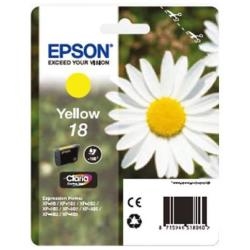 Epson C13T18044022 Epson 18 - 3.3 ml - amarillo - original - blíster con alarmas de RF/acústica - cartucho de tinta - para Expression Home XP-212, 215, 225, 312, 315, 322, 325, 412, 415, 422, 425