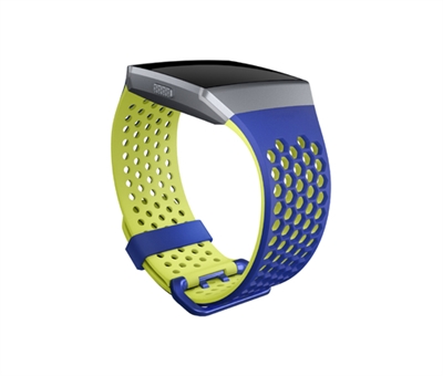 Fitbit FB164SBBUL Fitbit Sport Band - Correa de reloj para reloj inteligente - Grande - cobalto y lima - para Fitbit Ionic
