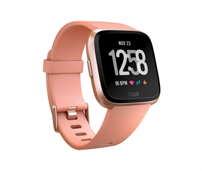 Fitbit FB505RGPK-EU Fitbit Versa - Aluminio en oro rosa - reloj inteligente con banda - durazno - Bluetooth, NFC