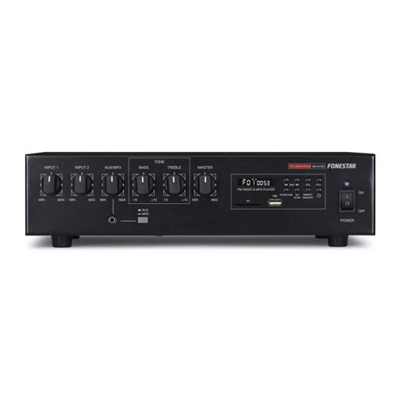 Fonestar-Sistemas MA-61RU Amplificador 60W Usb - Audio Input: Home Music; Potencia Salida Por Canal: 60 W; Color Primario: Negro; Potencia W Rms: 60 W; Impedancia: 0 Ohm; N° Canales: 6; Conexión Ipod: No