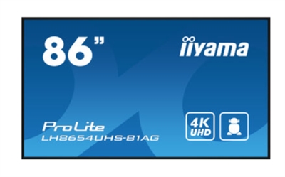 Iiyama LH8654UHS-B1AG Iiyama LH8654UHS-B1AG - 86 Clase diagonal LH54 Series pantalla LCD con retroiluminación LED - señalización digital interactiva - con reproductor de medios SoC integrado - 4K UHD (2160p) 3840 x 2160