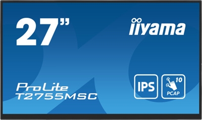 Iiyama T2755MSC-B1 iiyama ProLite T2755MSC-B1 - Monitor LED - 27 - pantalla táctil - 1920 x 1080 Full HD (1080p) @ 60 Hz - IPS - 400 cd/m² - 1000:1 - 5 ms - HDMI, DisplayPort - altavoces - negro, mate