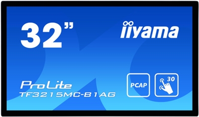 Iiyama TF3215MC-B1AG iiyama ProLite TF3215MC-B1AG - Monitor LED - 31.5 - marco abierto - pantalla táctil - 1920 x 1080 Full HD (1080p) @ 60 Hz - A-MVA3 - 500 cd/m² - 3000:1 - 8 ms - HDMI, VGA - negro