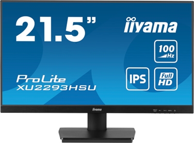 Iiyama XU2293HSU-B6 iiyama ProLite XU2293HSU-B6 - Monitor LED - 22 (21.5 visible) - 1920 x 1080 Full HD (1080p) @ 100 Hz - IPS - 250 cd/m² - 1000:1 - 1 ms - HDMI, DisplayPort - altavoces - negro, mate
