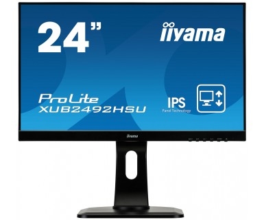Iiyama XUB2492HSU-B1 iiyama ProLite XUB2492HSU-B1 - Monitor LED - 24 (23.8 visible) - 1920 x 1080 Full HD (1080p) @ 60 Hz - IPS - 250 cd/m² - 1000:1 - 4 ms - HDMI, VGA, DisplayPort - altavoces - negro