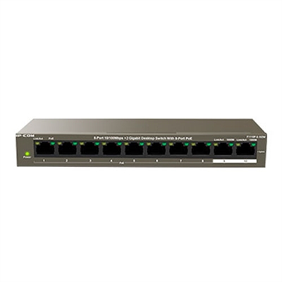 Ip-Com F1110P-8-102W IP-COM Networks F1110P-8-102W. Puertos tipo básico de conmutación RJ-45 Ethernet: Fast Ethernet (10/100), Cantidad de puertos básicos de conmutación RJ-45 Ethernet: 8. Tabla de direcciones MAC: 4000 entradas, Capacidad de conmutación: 5,6 Gbit/s. Estándares de red: IEEE 802.3,IEEE 802.3af,IEEE 802.3at,IEEE 802.3u,IEEE 802.3x. Voltaje de entrada DC: 51 V. Energía sobre Ethernet (PoE)