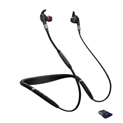 Jabra 7099-823-309 Jabra Evolve 75e MS - Auriculares internos con micro - en oreja - montaje detrás del cuello - Bluetooth - inalámbrico - cancelación de sonido activo - USB - aislamiento de ruido - Certificado para Skype Empresarial