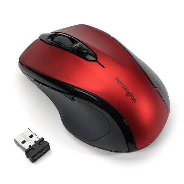 Kensington K72422WW Pro Fit Mid Wireless Mouse - Interfaz: Usb; Color Principal: Rojo; Ergonómico: Sí