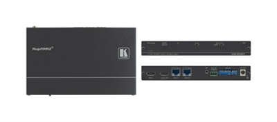 Kramer 10-8048901190 VM - 2HDT es un distribuidor extensor HDBaseT 1: 2 de alta calidad y largo alcance que toma una entrada HDMI, con señales de control IR y RS - 232, la convierte en una señal de línea de extensión HDBaseT y la distribuye a 2 salidas HDBaseT que se conectan a receptores HDBaseT compatibles como TP - 580R. VM - 2HDT distribuye señales con resoluciones de hasta 4K @ 60Hz (4: 2: 0) e incluye una salida HDMI LOOP para conectarse a una unidad adicional en una cadena tipo margarita.