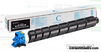 Kyocera 1T02RRCNL1 20.000 Pag Kyocera Tk-8800C Toner Cian P8060cdn