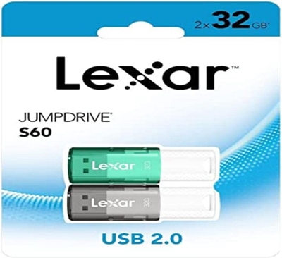 Lexar LJDS060032G-B2NNG LEXAR 2X32GB PACK JUMPDRIVE S60 USB 2.0 FLASH DRIVE
