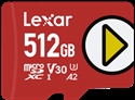 Lexar LMSPLAY512G-BNNNG - Lexar PLAY microSDXC UHS-I Card. Capacidad: 512 GB, Tipo de tarjeta flash: MicroSDXC, Clas