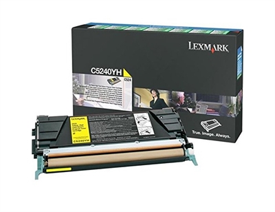 Lexmark C5240YH 5.000 Páginas Toner Lexmark C-524/532/534 Retornable Alto Rendimiento Amarillo