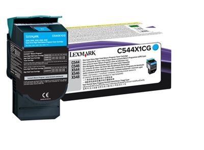 Lexmark C544X1CG (4.000 Páginas) Lexmark C544/X544 Toner Cian Extra Alto Rendimiento Retornable