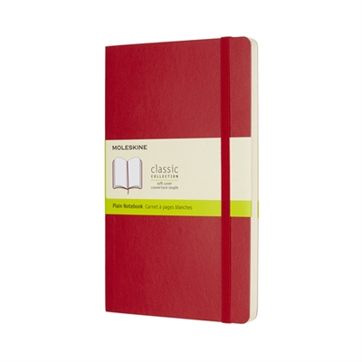 Moleskine QP618F2 Cuaderno clásico con tapa blanda y goma elástica con 192 páginas lisas, con tapa trasera plegable para guardar objetos como tickets y recuerdos.
