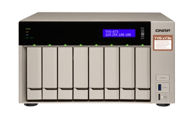 Qnap TVS-873E-8G QNAP TVS-873e - Servidor NAS - 8 compartimentos - SATA 6Gb/s - RAID 0, 1, 5, 6, 10, 50, JBOD, 5 Hot Spare, intercambio en caliente 6, 60, conexión en caliente de recambio, 10 repuesto rápido, 1 repuesto rápido, intercambio en caliente 60 - RAM 8 GB - Giga