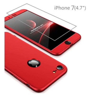 Quick-Media QMCIPR 100% de protección:Funda iPhone 7(4.7)+Película de vidrio templado 360°Protección del cuerpo entero,frente y detrás Cáscara dura de la PC,un sentido fuerte de la seguridad,diseñado especialmente para el iPhone 7(4.7).