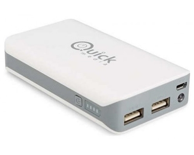 Quick-Media QMPB80W Quick Media QMPB80W. Color del producto: Blanco, Compatibilidad del cargador: Universal. Capacidad de batería: 8000 mAh, Fuente de carga: USB. Interfaz de entrada: MicroUSB