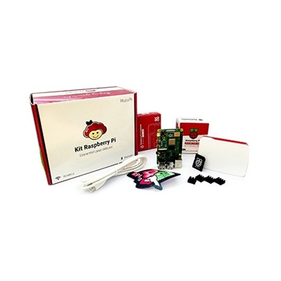 Raspberry KITPI44GB Kit completo de Raspberry Pi 4 compuesto por placa Raspberry Pi Modelo 4 GB, una caja negra OKDO, tarjeta microSD de 32GB NOOBS, una fuente de alimentaciÃ³n Tipo-C, un cable HDMI / micro-HDMI y 3 disipadores de calor. El nuevo software preparado para usarse de la tarjeta NOOBS, facilita el proceso de iniciaciÃ³n de la Raspberry Pi. NOOBS a travÃ©s de su menÃº de inicio permite elegir y colocar todo lo que se quiere instalar, Raspbian, Pidora, RaspBMC, RiscOS, Arch Linux u OpenELEC. No dejes pasar la oportunidad de hacerte con una Raspberry Pi 4 y empieza con un kit completo que contiene todo lo que necesitas para disfrutar de este sistema de entretenimiento.
