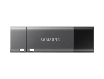 Samsung MUF-32DB/EU Samsung Duo Plus. Capacidad: 32 GB, Interfaz del dispositivo: USB Tipo C, Versión USB: 3.2 Gen 1 (3.1 Gen 1), Velocidad de lectura: 200 MB/s. Factor de forma: Tapa. Peso: 7,7 g. Color del producto: Negro, Gris