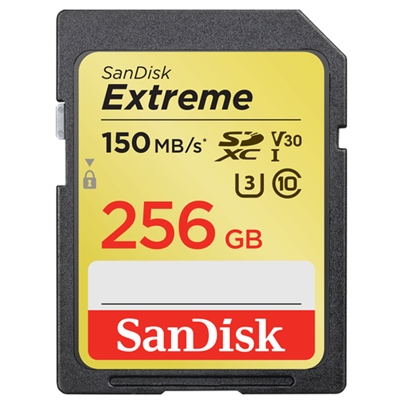 Sandisk SDSDXV5-256G-GNCIN SanDisk Extreme - Tarjeta de memoria flash - 256 GB - Video Class V30 / UHS Class 3 / Class10 - SDXC UHS-I