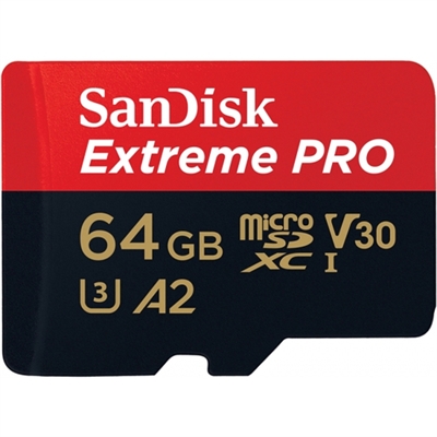 Sandisk SDSQXCY-064G-GN6MA Extreme Pro microSDXC 64GB + SD Adapter + Rescue Pro Deluxe 170MB/s A2 C10 V30 UHS-I U3