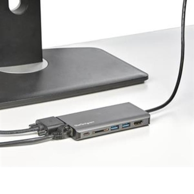 Startech DKT30CHVAUSP StarTech.com Adaptador Multipuertos USB-C con HDMI o VGA y Cable de Conexión Largo - Mini Docking Station USB Tipo C con Lector SD (DKT30CHVAUSP) - Estación de conexión - USB-C - VGA, HDMI - 1GbE