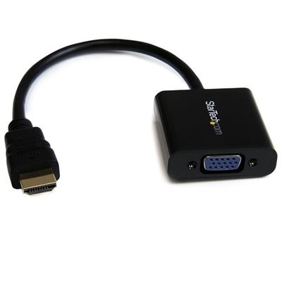 Startech HD2VGAE2 StarTech.com Adaptador Conversor de Vídeo HDMI a VGA HD15 - Cable Convertidor - 1920x1200 - 1080p - High Speed - adaptador de vídeo - HDMI macho a HD-15 (VGA) hembra - 24.5 cm - negro - compatibilidad con 1080p, activo - para P/N: DK30C2DPEPUE, DK30C2DPPD