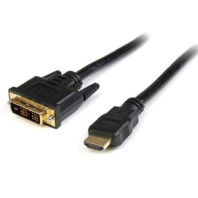 Startech HDDVIMM2M StarTech.com Cable HDMI a DVI 2m - DVI-D Macho - HDMI Macho - Adaptador - Negro - Cable adaptador - HDMI macho a DVI-D macho - 2 m - negro