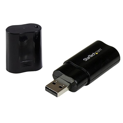 Startech ICUSBAUDIOB StarTech.com Tarjeta de Sonido Estéreo USB Externa Adaptador Convertidor - Negro - Tarjeta de sonido - estéreo - USB 2.0 - para P/N: MU15MMS, MU6MMS, TB33A1C