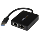 Startech USB32000SPT - Adaptador 2 Puertos Red Usb - Tipologia Interfaz Lan: Ethernet; Conector Puerta Lan: Rj-45
