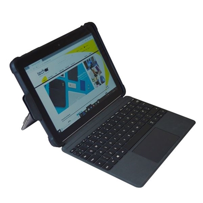 Tech-Air TAXSGR003 techair - Carcasa trasera para tableta - resistente - policarbonato, poliuretano termoplástico (TPU) - negro - para Microsoft Surface Go