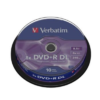 Verbatim 43666 Superficie: Matt Silver Dvd+R Verbatim 8.5Gb 8X Doble Capa (Tarrina 10 Ud)
