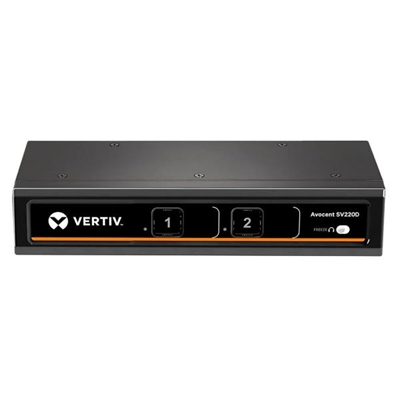 Vertiv SV220D-202 2-Port Desktop Kvm, Display Port, Audio - N° Max Ordenadores/Servidores: 2; Vga: No; Ps/2 Raton: Sí; Ps/2 Teclado: Sí; Usb: Sí
